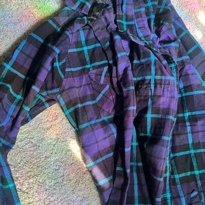 Burnside Black and Purple Plaid Jacket